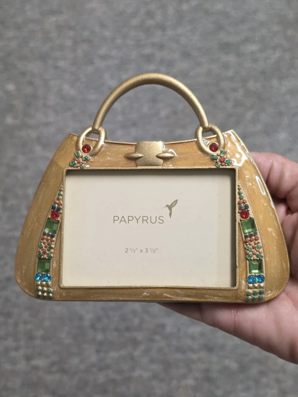 Papyrus Enamel & Swarovski Crystal Purse Frame